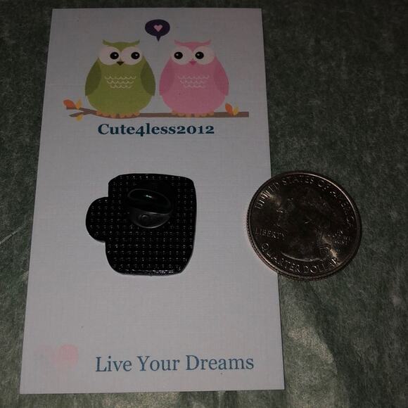 Happy Cup Pin Brooch Coffee Tea Hot Chocolate - Picture 2 of 3